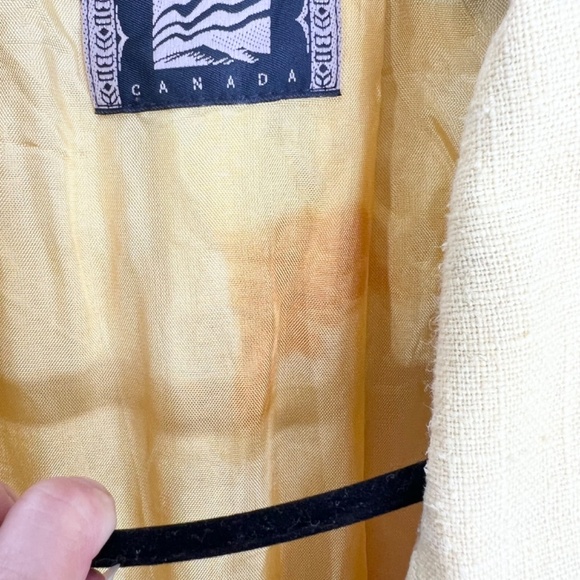 Vintage JAX Sport Vancouver 100% ramie butter yellow summer blazer jacket L - Picture 15 of 16